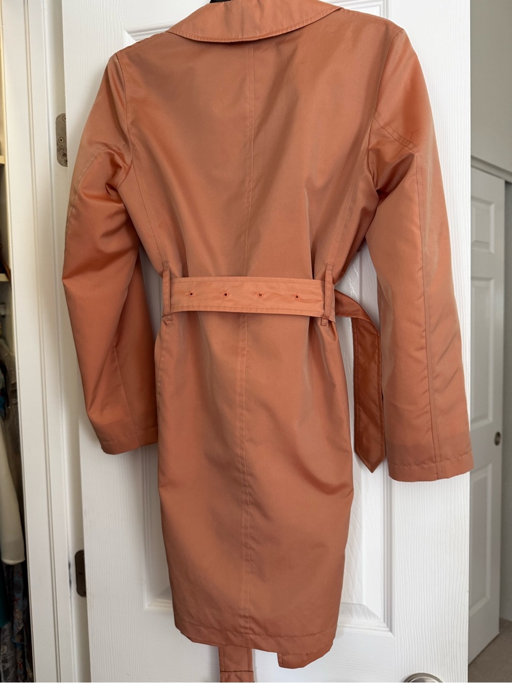 Burberry Women's Belted Trench Coat in Iridescent Peach, 2R - Picture 3 of 10